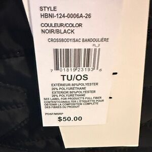 Nicole Miller Quilted Black Tote Bag